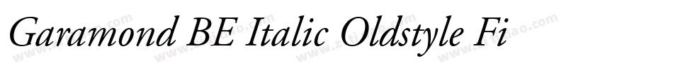 Garamond BE Italic Oldstyle Figures字体转换